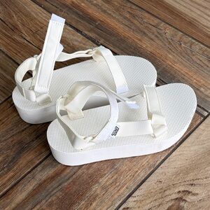 Teva Cream Platform Sandals